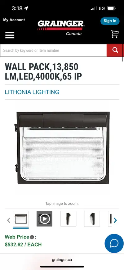 LITHONIA LIGHTING TWX3 LED Light Wall Pack, View more