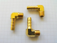 BRASS FITTINGS NEW ELBOW 1/8-in NPT THREAD 1/4-in HOSE BARBS