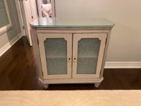 Wooden End Tables with Custom Glass Top