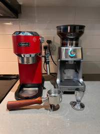 Delonghi Dedica Espresso Machine & Breville Grinder
