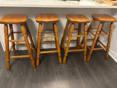 4 Wood Countertops Stools , View more