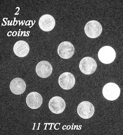 1-TORONTO TRANSIT TOKEN 1954, TORONTO TRANSIT COMMISSION (TTC), Side 1: “Good For” on top and “One F...