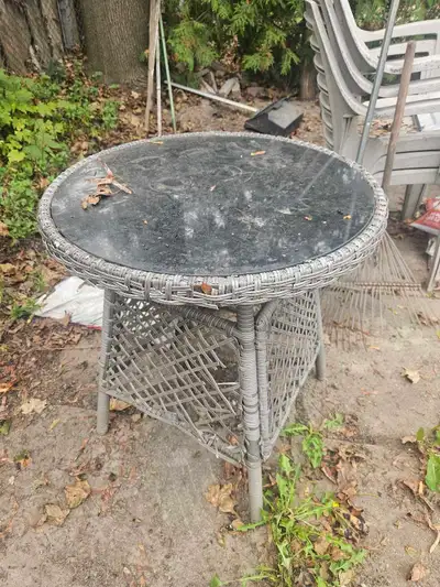 Round Wicker Patio Side Table, View more