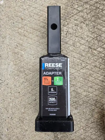 Reese Towpower Adapter 1 1/4" receiver opening to 2" receiver opening 6" extension 3500 lbs capacity...