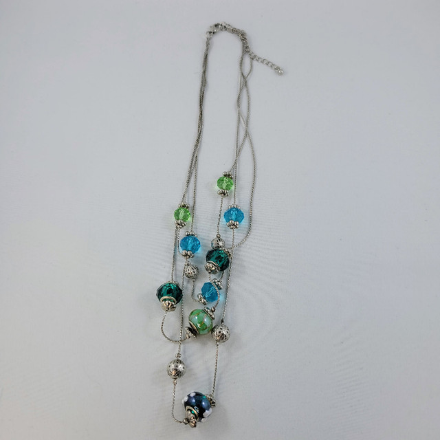 Necklace With Beads Green Blue Teal Jewelry Fashion Accessory Re in Jewellery & Watches in Strathcona County