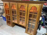 Oak Hutch with glass shelves