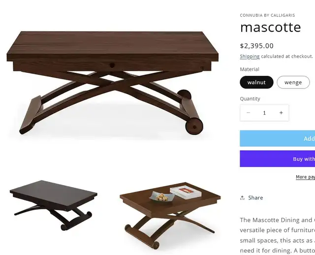 Convertible coffee table  – to a comfortable dining table in Coffee Tables in City of Toronto - Image 2
