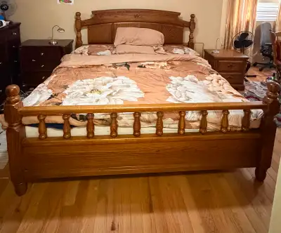 KING SIZE BED, MATTRESS AND BOX SPRING, View more