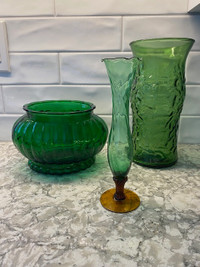 Vintage Emerald Green Planter A.L.R. Co R-18, E.O. Brody Vase, B
