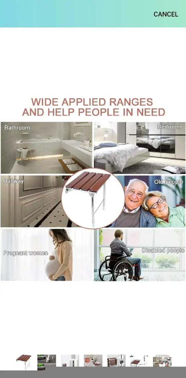 Folding Shower Seat Wall Mounted Chair Stool in Bathwares in Oakville / Halton Region - Image 7