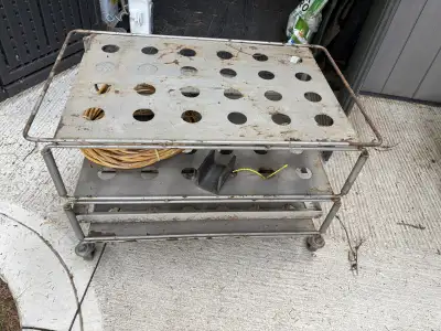Welding service cart with wheels.. with removable levels. $40