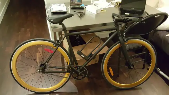 Sleek. Fast. Unmistakable: Matte Black & Gold Single Speed Bike62863279295106121