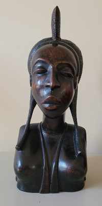 Buste africain orignal en ébène 16" African ebony bust