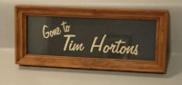 Vintage Rare Wooden Frame Small "Gone to Tom Hortons " Sign