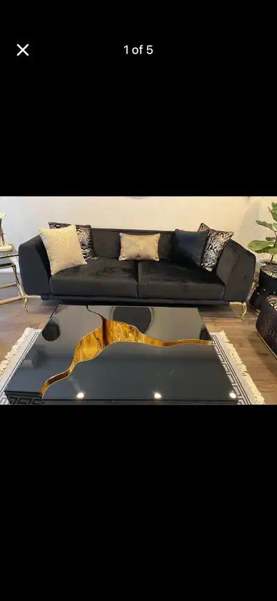 sofa set with 3 PCs coffee table LIKE NEW , View more