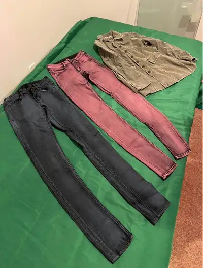 Clothing Bundle: Two Pairs of Jeans and One Corduroy Jacket, View more