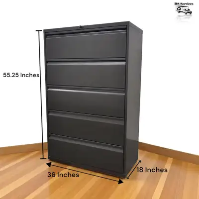 Knoll 5 Drawer Filing Cabinet Lateral Office Storage W/Key K7867, View more