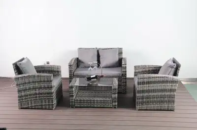 Final Sale - 4 PCS Patio Wicker Conversation Patio Furn, View more