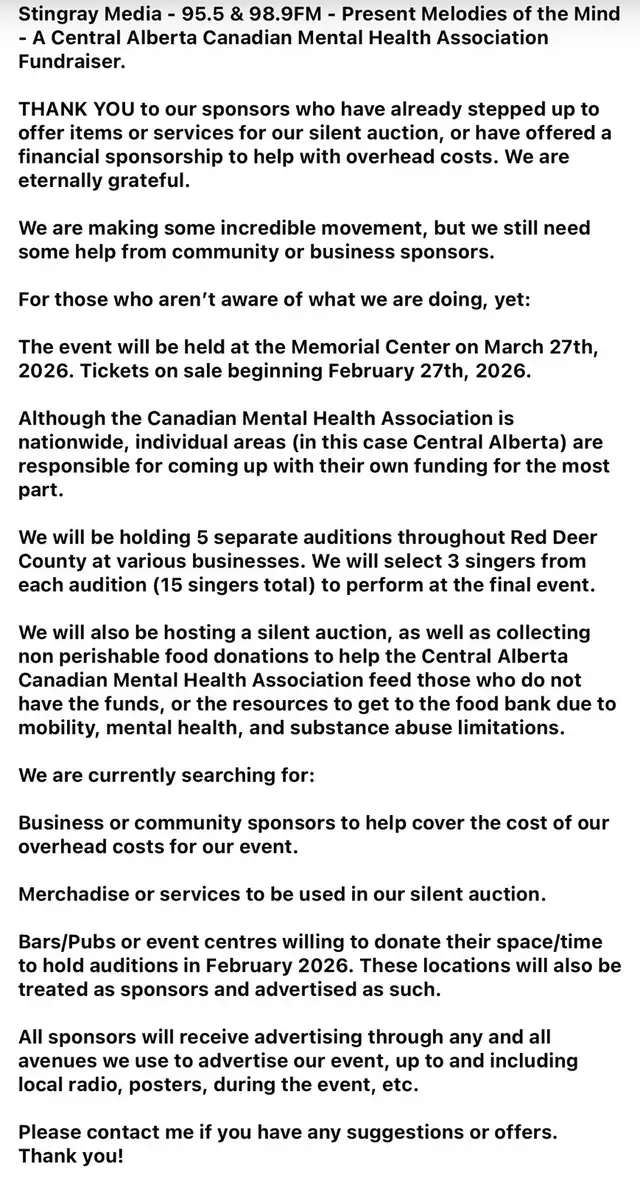 ISO: Support / Sponsors for Charity Event in Events in Red Deer - Image 3