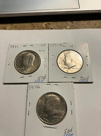 1970's US half dollar coins