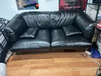 Black leather couch