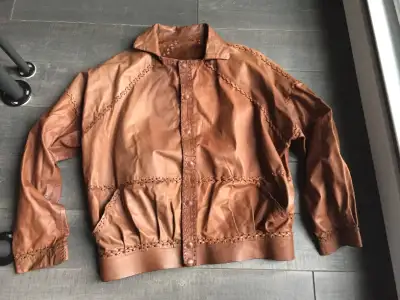 HANDMADE LEATHER JACKET FROM INDIGENOUS STORE IN QUEBEC CITY, View more