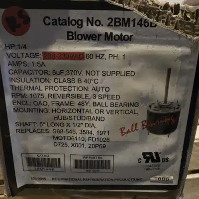 New Blower Motor #2BM146B, View more
