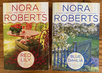 Nora Roberts Blue Dahlia and Red Lily Books like new condition