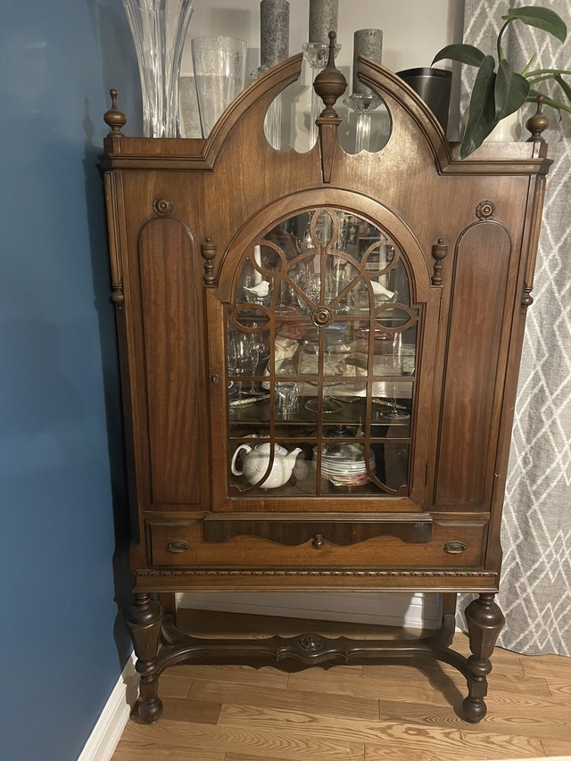Antique glass cabinet. Circa 1940’s. Original key and lock. | Hutches ...