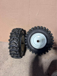TWO NEW 13'' SNOW BLOWER TIRES AND RIMS