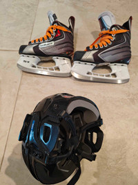 Bauer kids skates size 2 and helmet - A+ condition