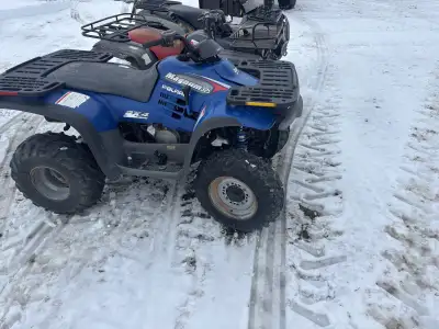 The Yamaha needs four wheel drive u joints the Polaris needs a transmission or transmission case the...