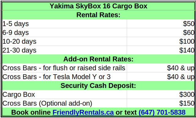 Yakima Skybox Large    Ski   Travel Cargo Box - For Rent in Ski in City of Toronto - Image 2