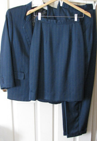 Ladies Vintage Skirt Pants Jacket 3PC Suit Homemade S/P Teal