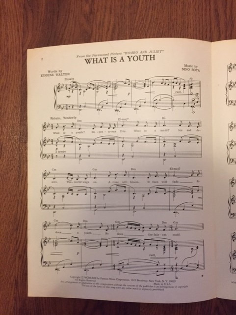 What Is A Youth by Nino Rota ROMEO & JULIET Sheet Music 1969 in Other in City of Toronto - Image 3