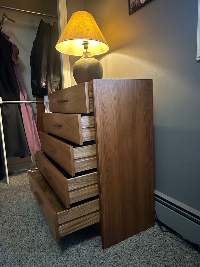 Mid century modern queen teak bed in Beds & Mattresses in St. Albert - Image 4