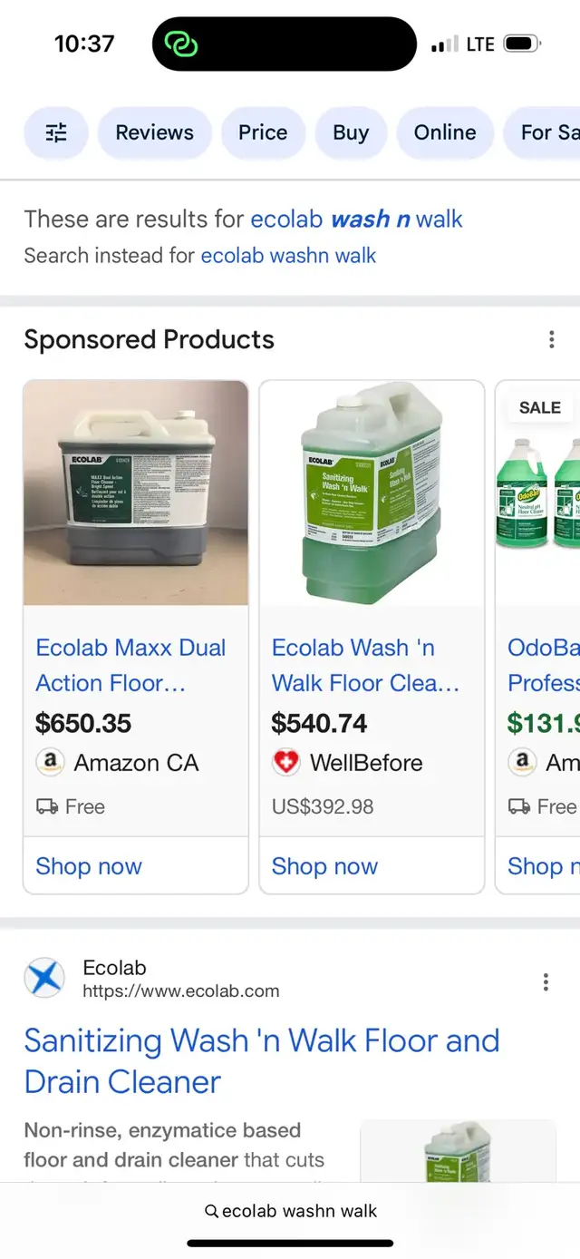 ecolab wash n walk and liquid sanitizer  in Industrial Kitchen Supplies in Owen Sound - Image 3