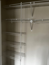 White wire rack shelving (bedroom closet)
