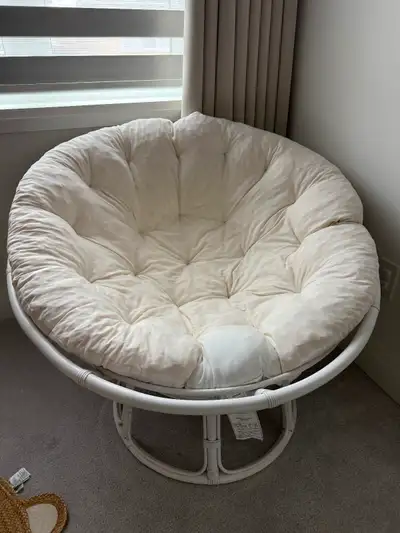 White Papasan Chair – Super Cozy!, View more
