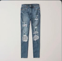 Abercrombie ripped high rise super skinny jeans