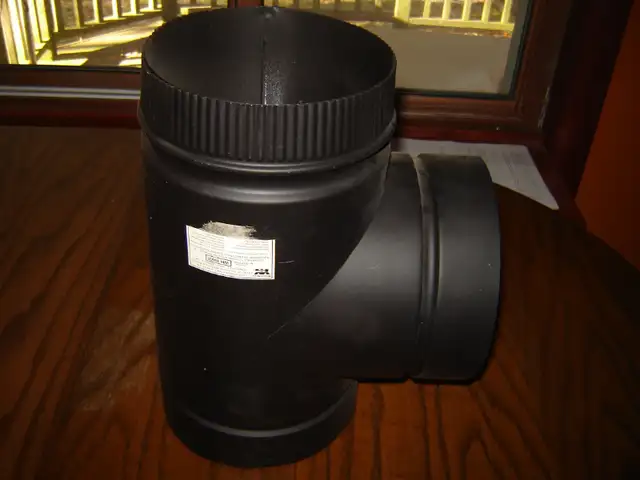7" inch diameter black stove double wall tee