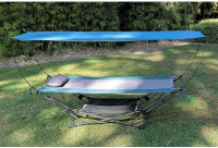 Retractable hammock with canopy with carrying bag