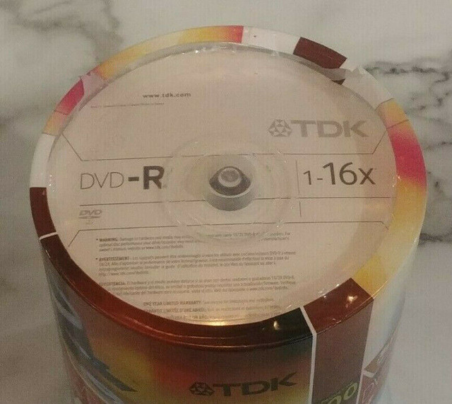 SOLD-----TDK DVD-R 1-16x 4.7 GB Recordable Disk, Sealed 100 Pack in CDs, DVDs & Blu-ray in Mississauga / Peel Region - Image 3