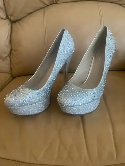 ALDO Silver Glitter Stiletto Heels, View more