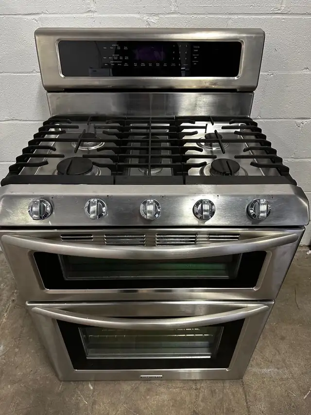 —Gas Dual Double Oven “KITCHEN AID” 30 inch in Stoves, Ovens & Ranges in Barrie - Image 2