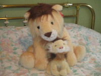 PLUSH LIONS. DAD AND BABY. $20 for both.