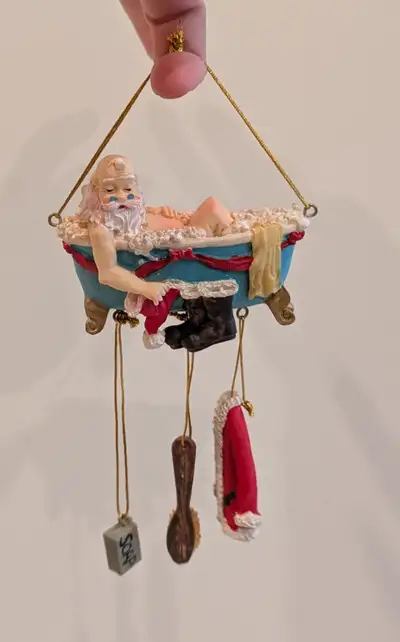 Vintage Santa In Bathtub Christmas Ornament, View more