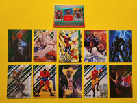 16 Fleer Ultra Avengers 2022 Marvel Comics cards: 11 green + 5