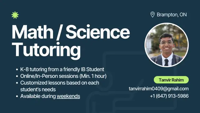 K-8 Math/Science Tutor (Online/In-Person)63804703476353121