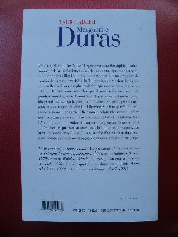 MARGUERITE DURAS ( LAURE ADLER ) BIOGRAPHIE dans Essais et biographies  à Longueuil/Rive Sud - Image 2